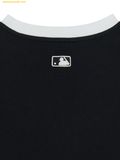  Áo Crop MLB Women's Ringer Slim Crop Short Sleeve T-Shirt New York Yankees 3FTSB6953-50BKS Màu Đen 