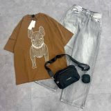  Áo Phông Lifework Biglogo Màu Nâu Hồng In Chó (SKU: Lw225Ts99) 