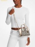  Túi Xách Michael Kors MK Avril Extra-Small Cheetah Print Calf Hair and Leather Satchel Trắng Da Beo 