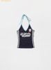 Áo Hai Dây Bad Blood Cindy V-Neck Halter Tank Navy w-tnk24-04 Màu Đen