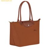  Túi Xách LongChamp Le Pliage Green M Tote Bag Cognac - Recycled Canvas 