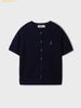 Áo Cardigan WHOAU Steve Round neck Short Sleeve Cardigan Tay Ngắn WHCKF2401F Màu Navy