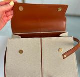  Túi Xách JW PEI Elise Large Top Handle Bag - Brown Canvas Size 28 