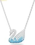  Dây cổ, dây chuyền SWAROVSKI Iconic Swan pendant Swan, Blue, Rhodium plated 
