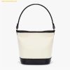  Túi Đeo Chéo Nữ Stretch Angels Weekly Bucket Bag Màu Trắng Viền Đen 