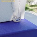  Dây cổ, dây chuyền SWAROVSKI Dancing Swan necklace Swan, Blue, Rhodium plated 