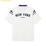  Áo Polo MLB Overfit Varsity New York Yankees 3APQV0143-50IVS Màu Trắng 