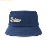  Mũ Bucket MLB Unisex Cursive Lettering Denim Bucket Hat LA Dodgers  3AHTVD14N-07INS - Xanh Đậm 