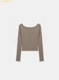  Áo Tay Dài Bad Blood Beyond Soft Off-Shoulder Top Tobacco - w-tee24-115 
