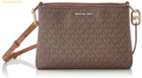  Túi Đeo Chéo Michael Kors Trisha Medium Logo Crossbody Bag Triple Màu Nâu Logo 