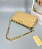  Túi Đeo Vai Michael Kors Jet Set Md Zipper Cross Grain Leather Chain Buff Gold - Vàng 