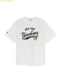  Áo Phông MLB Letter Mega Bear Overfit Short Sleeve T-Shirt New York Yankees 3ATSE0253-50WHS Màu Trắng 