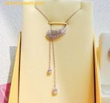 Dây cổ, dây chuyền SWAROVSKI Nice Y pendant Feather, White, Rose gold-tone plated - mã số 5663485 