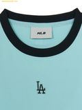  Áo Crop MLB Women's Ringer Slim Crop Short Sleeve T-Shirt LA Dodgers 3FTSB6953-07ABS 