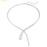  Dây đeo cổ, Dây Chuyền Swarovski Matrix Y necklace Mixed cuts, White, Rhodium plated 