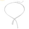 Dây đeo cổ, Dây Chuyền Swarovski Matrix Y necklace Mixed cuts, White, Rhodium plated