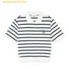 Áo Polo MLB Short Sleeves Logo Polos Varsity New York Yankees 3FPQV0143-50IVS Màu Trắng Kẻ Sọc