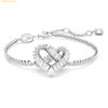 Vòng, lắc tay SWAROVSKI Matrix bracelet Heart, White, Rhodium plated