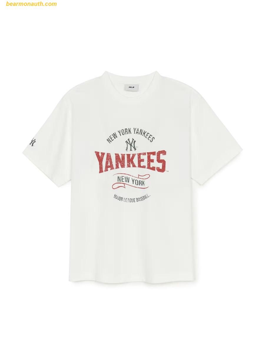 【MLB】Varsity Vintage Color Graphic Overfit Short Sleeve T Áo Phông MLB Varsity Vintage Color Graphic Overfit