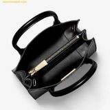  Túi Xách Michael Kors MK Mercer Medium Black Pebble Leather Messenger Crossbody Handbag 