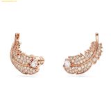  Khuyên tai SWAROVSKI Nice stud earrings Feather, White, Rose gold-tone plated lông vũ 