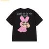Áo Phông ADLV Fuzzy Rabbit Shinchan Short Sleeve T-Shirt Màu Đen