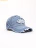 Mũ Bab Blood Oval Logo Denim Ball Cap - Blue w-hat24-028