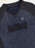  Áo Polo Tay Dài Bad Blood Rusty Denim V-Neck Long Sleeve Blue w-tee25-016 
