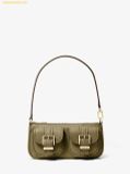  Túi Đeo Vai Michael Kors MK Zoe Small Pebbled Leather Pochette Màu xanh rêu 
