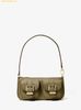 Túi Đeo Vai Michael Kors MK Zoe Small Pebbled Leather Pochette Màu xanh rêu