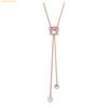 Dây đeo cổ, dây chuyền Swarovski Connexus Y pendant Mixed cuts, Love is around, Pink, Rose gold-tone plated 5690044