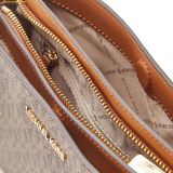  Túi Đeo Chéo Michael Kors Trisha Medium Logo Crossbody Bag Triple Màu Nâu Logo 