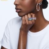  Khuyên Tai Swarovski Ortyx hoop earrings Triangle cut, Small, White, Rhodium plated 5632467 