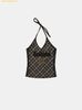 Áo Yếm Bad Blood Vintage Club Halter Tank - Check Brown w-tnk25-016