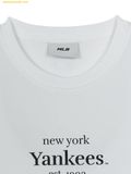  Áo Phông MLB Women's Varsity Logo Comfortable Fit Short Sleeve T-Shirt New York Yankees 3FTSV0253-50BKS Màu Trắng 