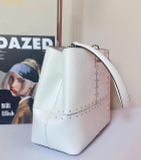  Túi Đeo Vai Michael Kors Pratt Medium Studded Patchwork and Signature Logo Shoulder Bag - Trắng 