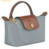  Túi Xách LongChamp Le Pliage Original Pouch With Handle Steel - Recycled Canvas 