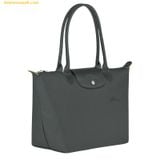  Túi Xách LongChamp Le Pliage Green M Tote Bag Graphite - Recycled Canvas (Xám) 