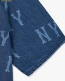  Áo Sơ Mi MLB Basic Multi Mega Logo Print Short Sleeve Denim Shirt NY (Indigo) 3ADRB0243-50INS 