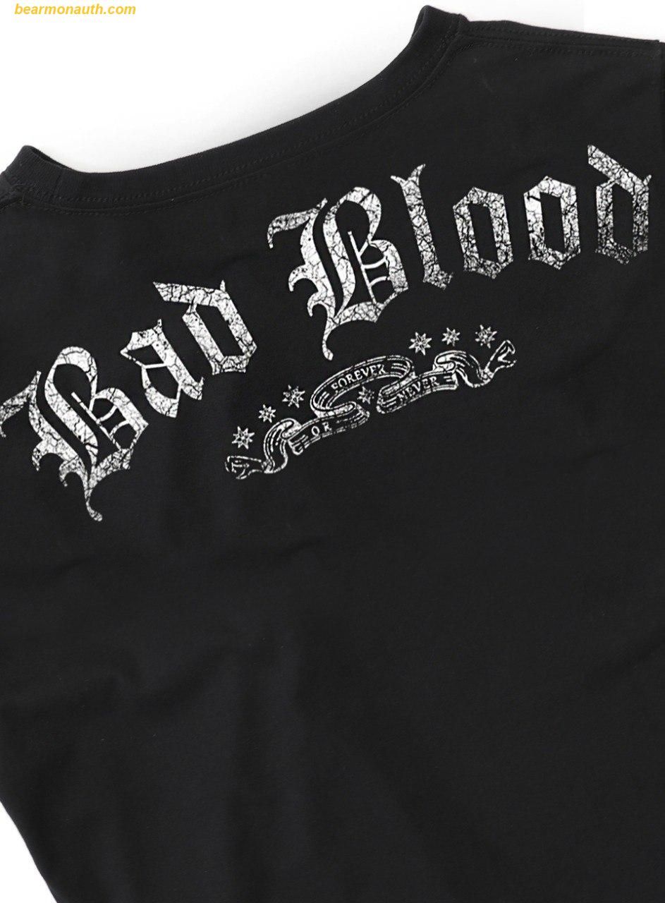 Áo Bad Blood Crack Print T-Shirt - Black w-tee25-044 – Bear