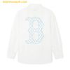  Áo Sơ Mi MLB Monogram Big Lux Boston Red Sox 3AWSM0341-43IVS Màu Trắng 