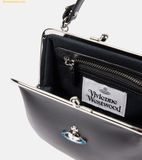  Túi Xách Vivienne Westwood Granny Frame leather tote bag Màu Đen 