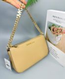  Túi Đeo Vai Michael Kors Jet Set Md Zipper Cross Grain Leather Chain Buff Gold - Vàng 