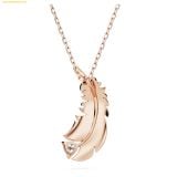  Dây cổ, dây chuyền SWAROVSKI Nice pendant Feather, White, Rose gold-tone plated 