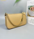  Túi Đeo Vai Michael Kors Jet Set Md Zipper Cross Grain Leather Chain Buff Gold - Vàng 