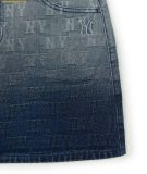  Chân Váy MLB Women’s Classic MONOGRAM Gradation Jacquard Denim Skirt NEW YORK YANKEES 3FDSM0453-50NYD 
