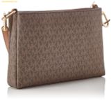  Túi Đeo Chéo Michael Kors Trisha Medium Logo Crossbody Bag Triple Màu Nâu Logo 