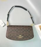  Túi Đeo Vai Coach Andrea Small Shoulder Bag In Signature Canvas CV973 Màu Nâu Logo Size 24 