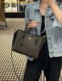  Túi Tote Coach Mollie Tote 25 In Signature Canvas - Nâu Logo 