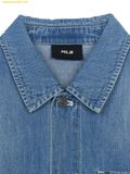  Áo Somi Denim MLB Varsity Logo Short Sleeve Denim Shirt New York Yankees 3ADRV0253-50BLL Màu Xanh 